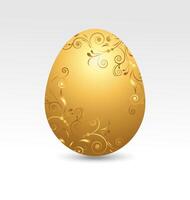 gyllene påsk ägg på vit bakgrund vektor