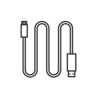 Mini-USB-Kabel lineares Symbol. dünne Linie Abbildung. Kontursymbol. Vektor isolierte Umrisszeichnung