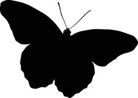 fjäril silhuett illustration. svart färgad djur- vilda djur och växter hand dragen i vektor formatera
