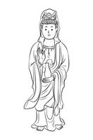 Guan Yin kwan Ich bin Karikatur Illustration vektor