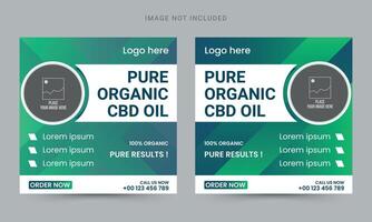 cbd Öl Sozial Medien Banner Vorlage Design vektor