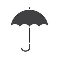 paraply glyfikon. siluett symbol. öppnat regnparaply. negativt utrymme. vektor isolerade illustration