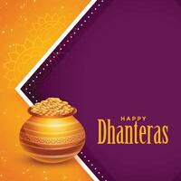 indisch Stil glücklich Dhanteras Festival Hintergrund Design vektor