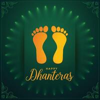 Lycklig dhanteras traditionell hindu festival lyckönskningar kort vektor