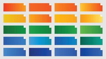 verbreitet Farbe Farbverläufe Pack von Orange Grün und Blau Schatten vektor