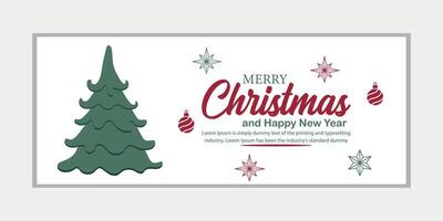 fröhlich Weihnachten Banner einstellen und glücklich Neu Jahr Banner, Sozial Medien Startseite und Netz Banner vektor