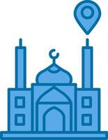 moské plats fylld blå ikon vektor