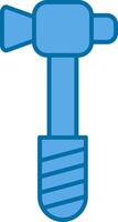 Hammer gefüllt Blau Symbol vektor