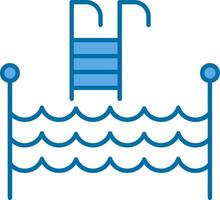 Schwimmen Schwimmbad gefüllt Blau Symbol vektor
