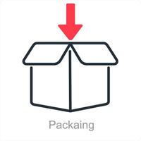 Verpackung und Box Symbol Konzept vektor