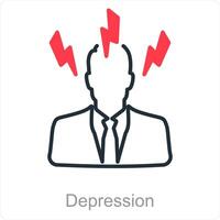 Depression und Traurigkeit Symbol Konzept vektor