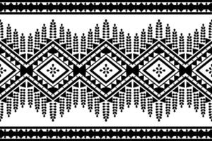 svart och vit traditionell tyg sömlös mönster vektor