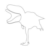 Dinosaurier kontinuierlich einer Linie Zeichnung Illustration Kunst Vektor Design