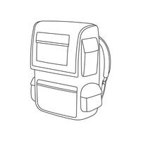 hand dragen barn teckning tecknad serie vektor illustration camping väska ikon isolerat på vit