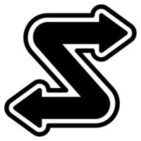 sicksack- pil vektor ikon illustration