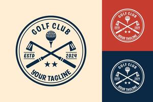 modern platt design unik golf boll klubb grafisk logotyp mall och minimalistisk golf logotyp begrepp vektor