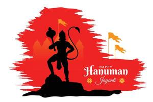 glücklich Hanuman Jayanti Festival, Feier von das Geburt von Herr Hanuman, Gruß Karte Post Vektor