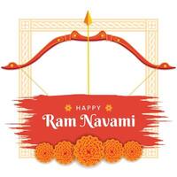 Hindu Festival glücklich RAM Navami Feier Gruß Karte Banner Design Vektor