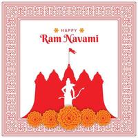 Hindu Festival glücklich RAM Navami Feier Gruß Karte Banner Design Vektor