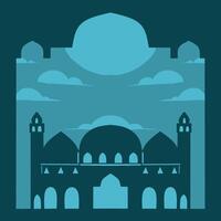 Moschee Silhouette einstellen Vektor Ramadhan kareem