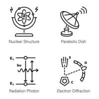 Pack von Physik Lernen linear Symbole vektor