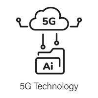 trendige 5g-Technologie vektor