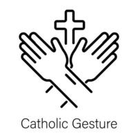 trendig katolik gest vektor