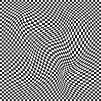 sömlös rutig mönster. förvrängd optisk illusion baner. op konst rutig böjd mönster. vektor