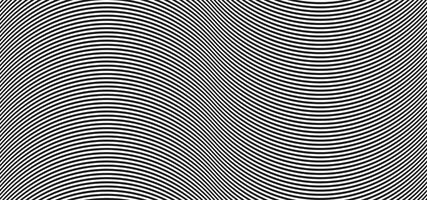 op konst Vinka sömlös mönster. rand rader svartvit vågor optisk illusion förvrängd mönster. vektor