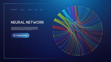 neural Netzwerk Linien Digital Technologie Hintergrund. groß Daten und Daten Wissenschaft vektor