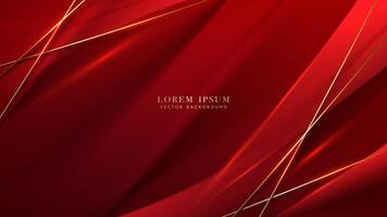 Luxus abstrakt rot Hintergrund mit diagonal golden Linie und glänzend Punkte bewirken Element. elegant Stil Vektor Design