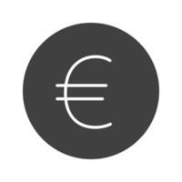 Euro-Zeichen-Glyphe-Symbol. Silhouette-Symbol. Währung der Europäischen Union. negativer Raum. isolierte Vektorgrafik vektor