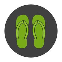 Flip-Flops-Glyphe-Farbsymbol. Sommer Hausschuhe. Silhouette-Symbol auf schwarzem Hintergrund. negativer Raum. Vektor-Illustration vektor