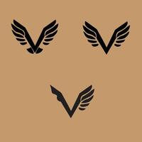 v Flügel Logo Konzept , Design Flügel Logo vektor