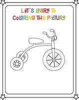 teckning vektor färg bok illustration cykel för de barn
