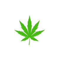 en cannabis blad på en vit yta. vektor