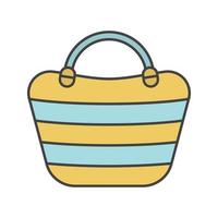 Strandtasche Farbsymbol. Strandtasche. isolierte Vektorillustration vektor