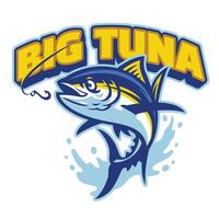 tonfisk fiske maskot logotyp design vektor