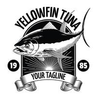 Gelbflosse Thunfisch Fisch T-Shirt Design Illustration vektor