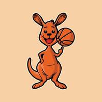 Vektor Illustration von ein Känguru mit ein Basketball