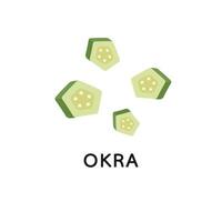 okra på vit bakgrund. okra vektor. okra logotyp design. vektor