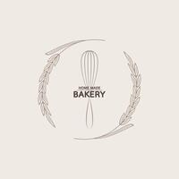 Bäckerei-Logo-Design. Bäckerei-Zeichen-Vektor. Schneebesen-Logo-Design. vektor