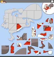 Puzzle-Spiel mit Cartoon-Weihnachtsmann-Charakter vektor