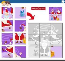 Puzzle-Spiel mit Weihnachtsmann-Weihnachtsfeierfiguren vektor