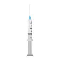Vektorkarikatur-Zahnspritze für Anästhesie oder Medizin. vektor