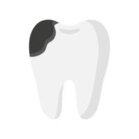 vektor tecknad tand med kariessjukdom.