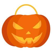 Halloween Jack-o-Laterne orange Kürbis mit gruseligen Lächeln Emotionen. vektor