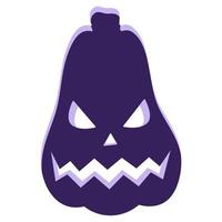 Halloween Jack-o-Laterne Kürbis mit bösen Emotionen. vektor