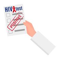 Vektor leer mit positivem Ergebnis oder Bluttest für HIV.