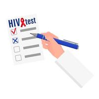 Vektor leer mit Ergebnissen oder Bluttest für HIV.
